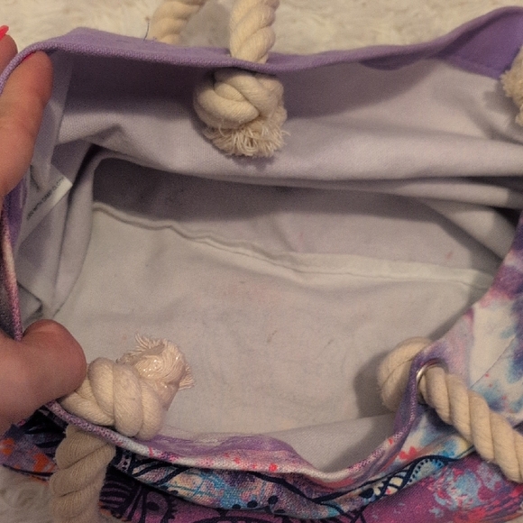 Purple Tie-Dye Elephant Print Tote Bag - Picture 3 of 3